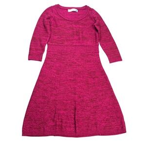 Sparrow Anthropologie Lambswool Knit Sweater Dress Women's Size S Magenta Pink